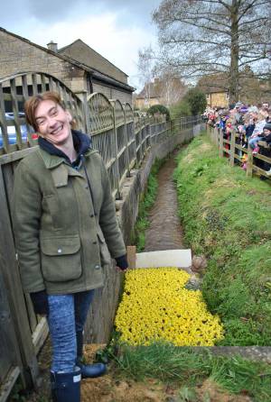 South Petherton Carnival Duck Race - March 27, 2016: Hundreds of plastic ducks were once again bought by people for the annual duck race in South Petherton. Photo 8