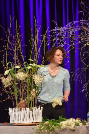 Springing into Easter – March 27, 2018: The team from Cottage Flowers entertain a packed audience at the Warehouse Theatre in Ilminster with a flower arranging demonstration. Photo 10