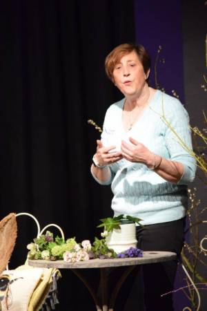 Springing into Easter – March 27, 2018: The team from Cottage Flowers entertain a packed audience at the Warehouse Theatre in Ilminster with a flower arranging demonstration. Photo 11