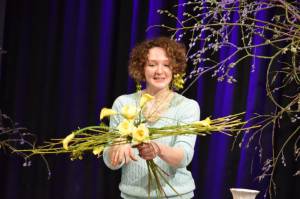 Springing into Easter – March 27, 2018: The team from Cottage Flowers entertain a packed audience at the Warehouse Theatre in Ilminster with a flower arranging demonstration. Photo 13
