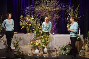 Springing into Easter – March 27, 2018: The team from Cottage Flowers entertain a packed audience at the Warehouse Theatre in Ilminster with a flower arranging demonstration. Photo 17