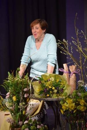 Springing into Easter – March 27, 2018: The team from Cottage Flowers entertain a packed audience at the Warehouse Theatre in Ilminster with a flower arranging demonstration. Photo 18