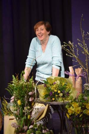 Springing into Easter – March 27, 2018: The team from Cottage Flowers entertain a packed audience at the Warehouse Theatre in Ilminster with a flower arranging demonstration. Photo 19