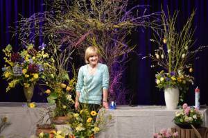 Springing into Easter – March 27, 2018: The team from Cottage Flowers entertain a packed audience at the Warehouse Theatre in Ilminster with a flower arranging demonstration. Photo 22