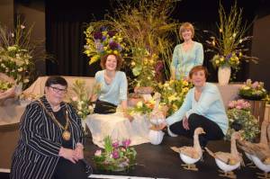 Springing into Easter – March 27, 2018: The team from Cottage Flowers entertain a packed audience at the Warehouse Theatre in Ilminster with a flower arranging demonstration. Photo 23