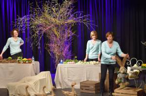 Springing into Easter – March 27, 2018: The team from Cottage Flowers entertain a packed audience at the Warehouse Theatre in Ilminster with a flower arranging demonstration. Photo 3