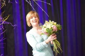 Springing into Easter – March 27, 2018: The team from Cottage Flowers entertain a packed audience at the Warehouse Theatre in Ilminster with a flower arranging demonstration. Photo 5