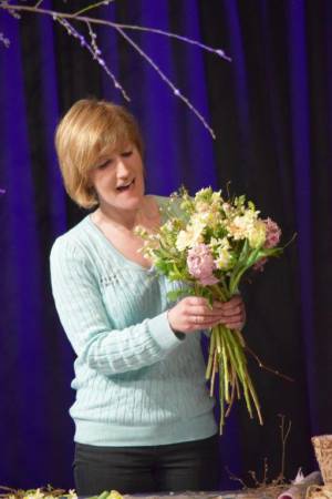 Springing into Easter – March 27, 2018: The team from Cottage Flowers entertain a packed audience at the Warehouse Theatre in Ilminster with a flower arranging demonstration. Photo 6