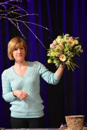 Springing into Easter – March 27, 2018: The team from Cottage Flowers entertain a packed audience at the Warehouse Theatre in Ilminster with a flower arranging demonstration. Photo 8