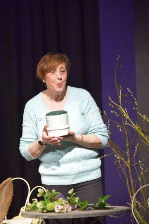 Springing into Easter – March 27, 2018: The team from Cottage Flowers entertain a packed audience at the Warehouse Theatre in Ilminster with a flower arranging demonstration. Photo 9