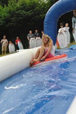 Ilminster Town FC fun day Part 1 – July 9, 2016: A giant water slide was the star attraction at a family fun day held to celebrate Ilminster Town Football Club’s new Archie Gooch Pavilion headquarters in Britten’s Field. Photo 14