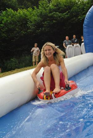 Ilminster Town FC fun day Part 1 – July 9, 2016: A giant water slide was the star attraction at a family fun day held to celebrate Ilminster Town Football Club’s new Archie Gooch Pavilion headquarters in Britten’s Field. Photo 15