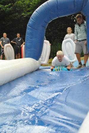 Ilminster Town FC fun day Part 1 – July 9, 2016: A giant water slide was the star attraction at a family fun day held to celebrate Ilminster Town Football Club’s new Archie Gooch Pavilion headquarters in Britten’s Field. Photo 20