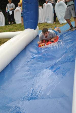 Ilminster Town FC fun day Part 2 – July 9, 2016: A giant water slide was the star attraction at a family fun day held to celebrate Ilminster Town Football Club’s new Archie Gooch Pavilion headquarters in Britten’s Field. Photo 23