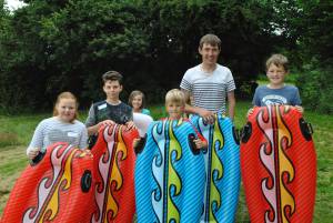 Ilminster Town FC fun day Part 3 – July 9, 2016: A giant water slide was the star attraction at a family fun day held to celebrate Ilminster Town Football Club’s new Archie Gooch Pavilion headquarters in Britten’s Field. Photo 6