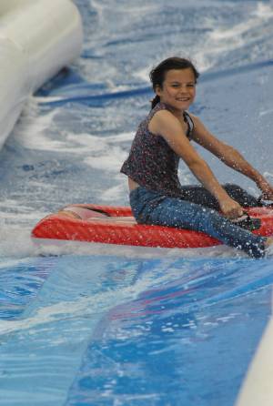Ilminster Town FC fun day Part 4 – July 9, 2016: A giant water slide was the star attraction at a family fun day held to celebrate Ilminster Town Football Club’s new Archie Gooch Pavilion headquarters in Britten’s Field. Photo 20