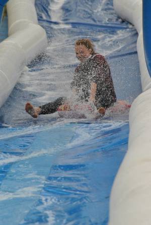 Ilminster Town FC fun day Part 4 – July 9, 2016: A giant water slide was the star attraction at a family fun day held to celebrate Ilminster Town Football Club’s new Archie Gooch Pavilion headquarters in Britten’s Field. Photo 27