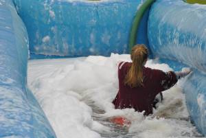 Ilminster Town FC fun day Part 4 – July 9, 2016: A giant water slide was the star attraction at a family fun day held to celebrate Ilminster Town Football Club’s new Archie Gooch Pavilion headquarters in Britten’s Field. Photo 30