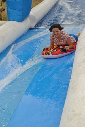Ilminster Town FC fun day Part 4 – July 9, 2016: A giant water slide was the star attraction at a family fun day held to celebrate Ilminster Town Football Club’s new Archie Gooch Pavilion headquarters in Britten’s Field. Photo 6