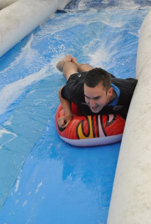 Ilminster Town FC fun day Part 4 – July 9, 2016: A giant water slide was the star attraction at a family fun day held to celebrate Ilminster Town Football Club’s new Archie Gooch Pavilion headquarters in Britten’s Field. Photo 7