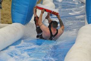 Ilminster Town FC fun day Part 5 – July 9, 2016: A giant water slide was the star attraction at a family fun day held to celebrate Ilminster Town Football Club’s new Archie Gooch Pavilion headquarters in Britten’s Field. Photo 16