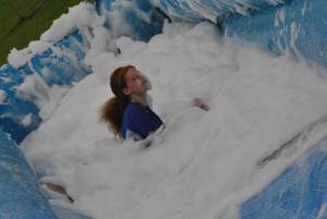 Ilminster Town FC fun day Part 8 – July 9, 2016: A giant water slide was the star attraction at a family fun day held to celebrate Ilminster Town Football Club’s new Archie Gooch Pavilion headquarters in Britten’s Field. Photo 16