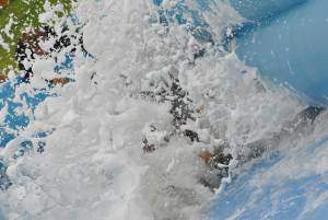 Ilminster Town FC fun day Part 8 – July 9, 2016: A giant water slide was the star attraction at a family fun day held to celebrate Ilminster Town Football Club’s new Archie Gooch Pavilion headquarters in Britten’s Field. Photo 6
