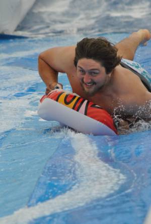 Ilminster Town FC fun day Part 9 – July 9, 2016:: A giant water slide was the star attraction at a family fun day held to celebrate Ilminster Town Football Club’s new Archie Gooch Pavilion headquarters in Britten’s Field. Photo 15