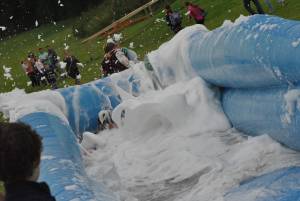 Ilminster Town FC fun day Part 9 – July 9, 2016:: A giant water slide was the star attraction at a family fun day held to celebrate Ilminster Town Football Club’s new Archie Gooch Pavilion headquarters in Britten’s Field. Photo 18
