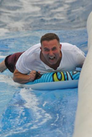 Ilminster Town FC fun day Part 9 – July 9, 2016:: A giant water slide was the star attraction at a family fun day held to celebrate Ilminster Town Football Club’s new Archie Gooch Pavilion headquarters in Britten’s Field. Photo 23