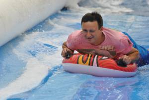 Ilminster Town FC fun day Part 9 – July 9, 2016:: A giant water slide was the star attraction at a family fun day held to celebrate Ilminster Town Football Club’s new Archie Gooch Pavilion headquarters in Britten’s Field. Photo 4