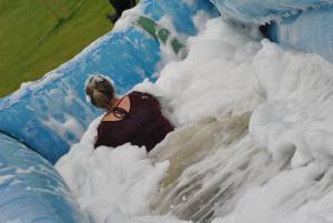 Ilminster Town FC fun day Part 10 – July 9, 2016: A giant water slide was the star attraction at a family fun day held to celebrate Ilminster Town Football Club’s new Archie Gooch Pavilion headquarters in Britten’s Field. Photo 24