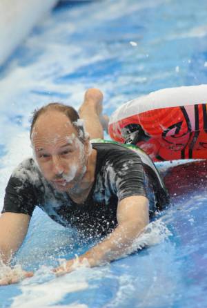 Ilminster Town FC fun day Part 10 – July 9, 2016: A giant water slide was the star attraction at a family fun day held to celebrate Ilminster Town Football Club’s new Archie Gooch Pavilion headquarters in Britten’s Field. Photo 4
