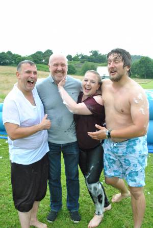 Ilminster Town FC fun day Part 11 – July 9, 2016: A giant water slide was the star attraction at a family fun day held to celebrate Ilminster Town Football Club’s new Archie Gooch Pavilion headquarters in Britten’s Field. Photo 15