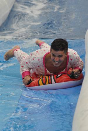 Ilminster Town FC fun day Part 12 – July 9, 2016: A giant water slide was the star attraction at a family fun day held to celebrate Ilminster Town Football Club’s new Archie Gooch Pavilion headquarters in Britten’s Field. Photo 17