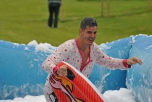 Ilminster Town FC fun day Part 12 – July 9, 2016: A giant water slide was the star attraction at a family fun day held to celebrate Ilminster Town Football Club’s new Archie Gooch Pavilion headquarters in Britten’s Field. Photo 20