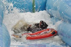 Ilminster Town FC fun day Part 12 – July 9, 2016: A giant water slide was the star attraction at a family fun day held to celebrate Ilminster Town Football Club’s new Archie Gooch Pavilion headquarters in Britten’s Field. Photo 28