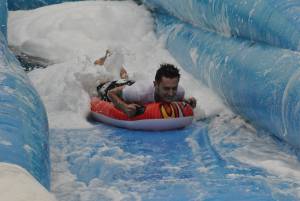 Ilminster Town FC fun day Part 13 – July 9, 2016: A giant water slide was the star attraction at a family fun day held to celebrate Ilminster Town Football Club’s new Archie Gooch Pavilion headquarters in Britten’s Field. Photo 11