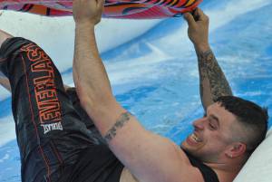 Ilminster Town FC fun day Part 13 – July 9, 2016: A giant water slide was the star attraction at a family fun day held to celebrate Ilminster Town Football Club’s new Archie Gooch Pavilion headquarters in Britten’s Field. Photo 18