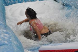 Ilminster Town FC fun day Part 13 – July 9, 2016: A giant water slide was the star attraction at a family fun day held to celebrate Ilminster Town Football Club’s new Archie Gooch Pavilion headquarters in Britten’s Field. Photo 28