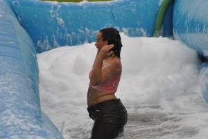 Ilminster Town FC fun day Part 13 – July 9, 2016: A giant water slide was the star attraction at a family fun day held to celebrate Ilminster Town Football Club’s new Archie Gooch Pavilion headquarters in Britten’s Field. Photo 29