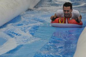 Ilminster Town FC fun day Part 13 – July 9, 2016: A giant water slide was the star attraction at a family fun day held to celebrate Ilminster Town Football Club’s new Archie Gooch Pavilion headquarters in Britten’s Field. Photo 9