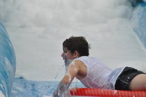 Ilminster Town FC fun day Part 14 – July 9, 2016: A giant water slide was the star attraction at a family fun day held to celebrate Ilminster Town Football Club’s new Archie Gooch Pavilion headquarters in Britten’s Field. Photo 11