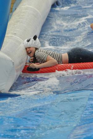 Ilminster Town FC fun day Part 14 – July 9, 2016: A giant water slide was the star attraction at a family fun day held to celebrate Ilminster Town Football Club’s new Archie Gooch Pavilion headquarters in Britten’s Field. Photo 13