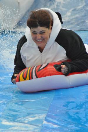 Ilminster Town FC fun day Part 14 – July 9, 2016: A giant water slide was the star attraction at a family fun day held to celebrate Ilminster Town Football Club’s new Archie Gooch Pavilion headquarters in Britten’s Field. Photo 26