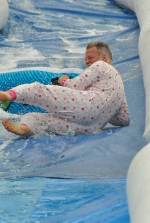Ilminster Town FC fun day Part 15 – July 9, 2016: A giant water slide was the star attraction at a family fun day held to celebrate Ilminster Town Football Club’s new Archie Gooch Pavilion headquarters in Britten’s Field. Photo 4