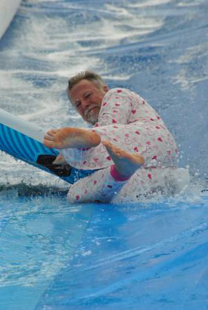 Ilminster Town FC fun day Part 15 – July 9, 2016: A giant water slide was the star attraction at a family fun day held to celebrate Ilminster Town Football Club’s new Archie Gooch Pavilion headquarters in Britten’s Field. Photo 5