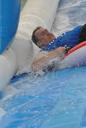 Ilminster Town FC fun day Part 16 – July 9, 2016: A giant water slide was the star attraction at a family fun day held to celebrate Ilminster Town Football Club’s new Archie Gooch Pavilion headquarters in Britten’s Field. Photo 3
