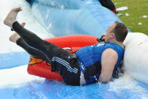 Ilminster Town FC fun day Part 16 – July 9, 2016: A giant water slide was the star attraction at a family fun day held to celebrate Ilminster Town Football Club’s new Archie Gooch Pavilion headquarters in Britten’s Field. Photo 4