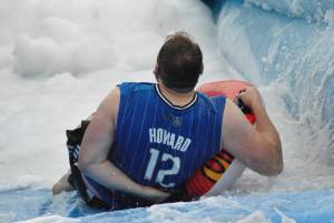 Ilminster Town FC fun day Part 16 – July 9, 2016: A giant water slide was the star attraction at a family fun day held to celebrate Ilminster Town Football Club’s new Archie Gooch Pavilion headquarters in Britten’s Field. Photo 5